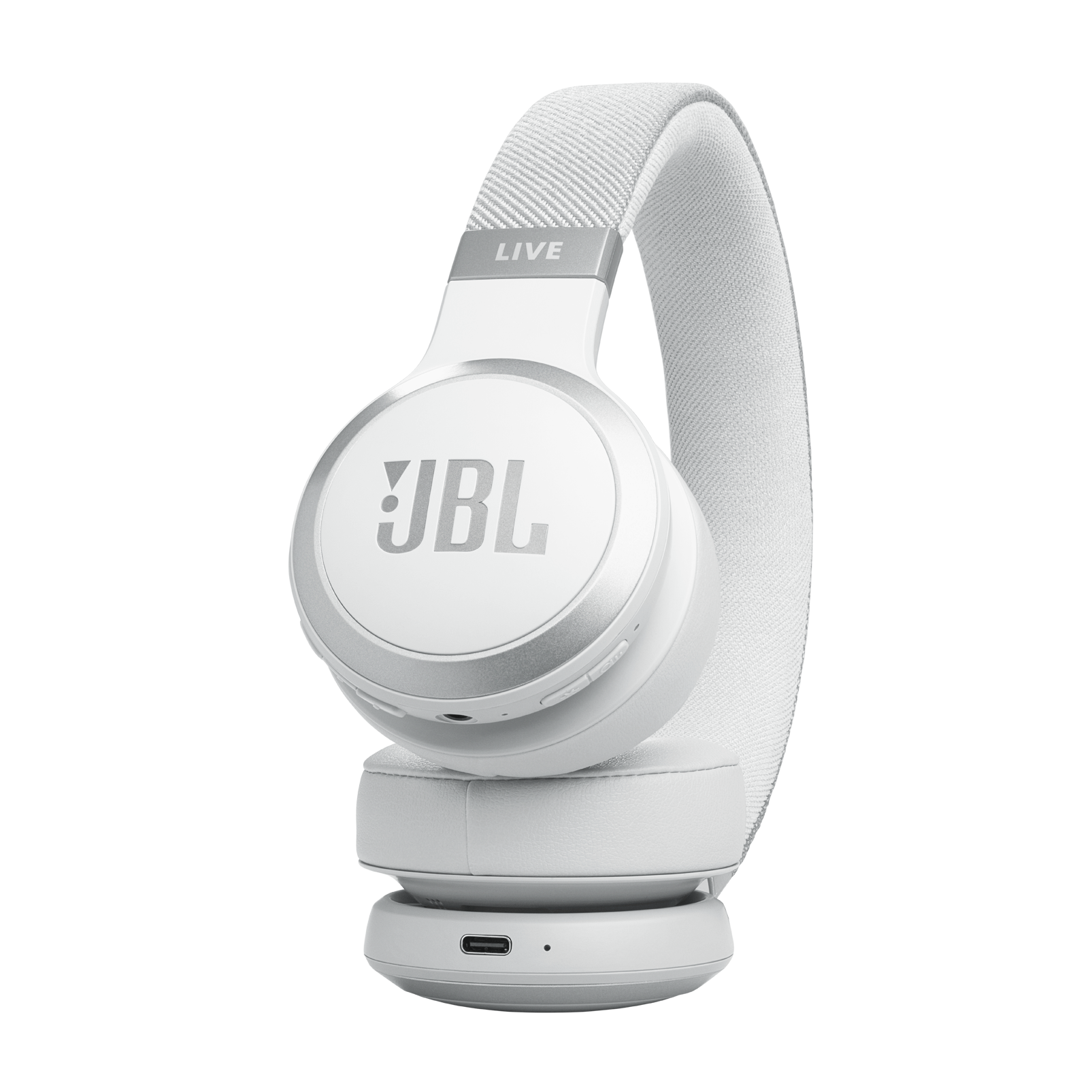 JBL Live 670NC - White - Wireless On-Ear Headphones with True Adaptive Noise Cancelling - Detailshot 2